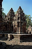 Banteay Srei temple - towers of the central sanctuary 